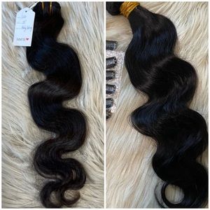 Luxurious Black Wavy Hair Extensions- BRAND NEW